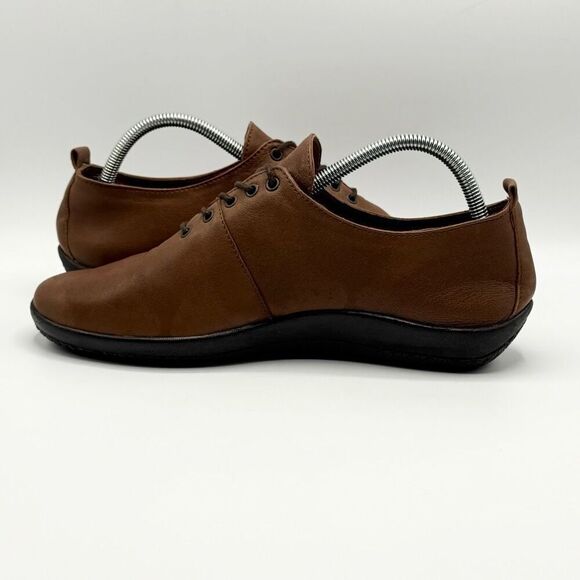 Sole Terra Lotus 2.0 Leather Lace Up Loafers in Dark Saddle Brown - Women’s US 8 - Picture 6 of 11